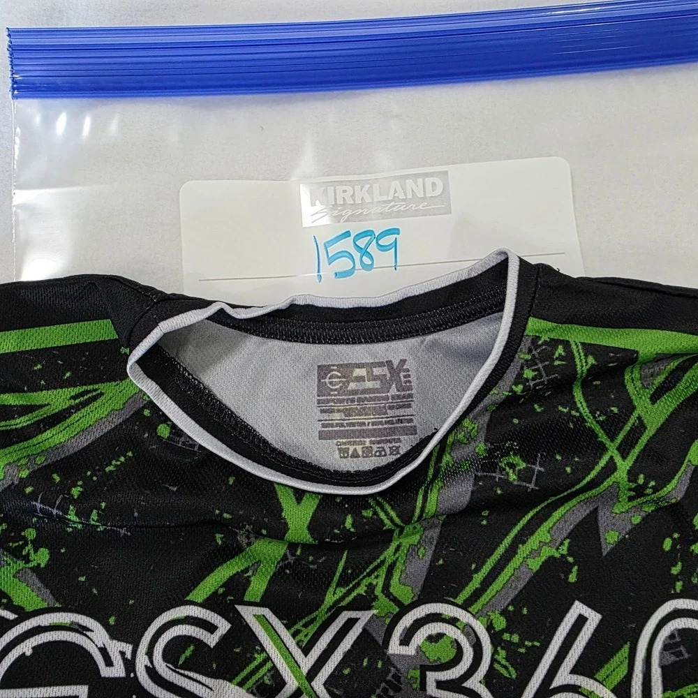 ESX360‎ Pullover Shirt Boys Black Green 10-12 Short Sleeve Graphic Print Gaming